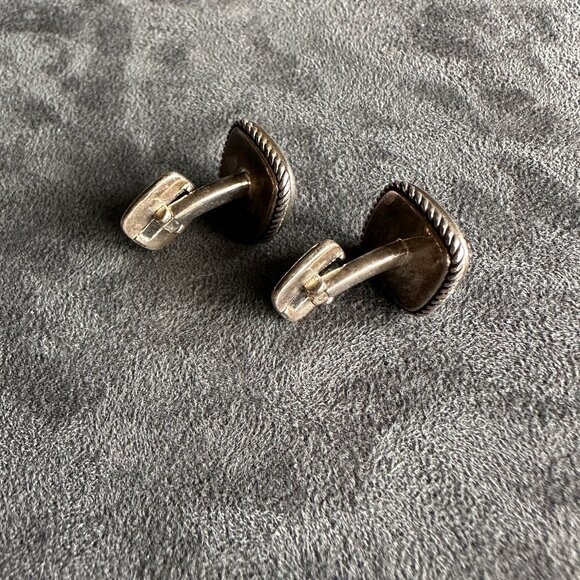 David Yurman Exotic Stone Cufflinks w/ Botswana Agate - RARE - Picture 15 of 16
